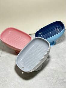 1pc Luxury Soap Dish, Suction Cup Bathroom Vanity Organizer, Shower Soap Holder - Soap Box - View 2