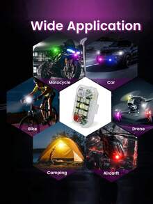 Wireless LED Strobe Light With Remote Control, 8 Colors, USB Rechargeable Anti-Collision Warning Light, High Brightness Wireless LED Light Suitable For Cars, Drones, Trucks, Motorcycles, Airplanes, And Bicycles. - 9LED Ambient Light - View 6