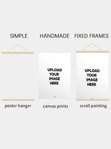 1pc Customized Canvas Poster Frame With Fixed Bracket Hook, Turn Your Photos Into Personalized Wall Art, High-Quality Custom Photo Canvas Made Of Natural Paulownia Wood, Suitable For Wall Decor In Home, Wedding, Office And Other Occasions - Multicolor - View 8