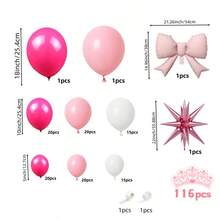 116pcs Pink Princess Theme Balloon Garland Arch Set, Pink Bow Balloons With Foil Explosion Balloons, For Dreamy Princess Theme Birthday, Wedding, Bridal Shower, Baby Shower And Anniversary Celebration - View 13