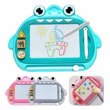 1pc Magnetic Drawing Board - Shark Themed, Colorful Erasable Magnetic Sketching Pad Toy, Learning Sketch Board, Doodle Writing Board With 3 Geometric Stamps & 1 Pen, Birthday Party/Student Gift, Back To School - Multicolor - View 1