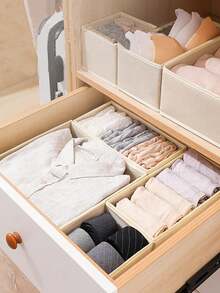 1/3/6pcs Reinforced Non-Woven Fabric Laundry Board, Foldable Storage Box, Drawer Organizer, Wardrobe Organizer, Desktop Miscellaneous Organizer Box - Multicolor - View 9