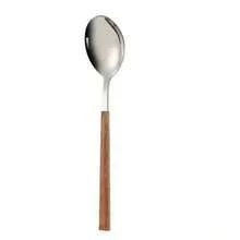 24/30 piezas Juego de cubiertos de acero inoxidable, juego de vajilla con mango de madera falsa (cuchillo, tenedor, cuchara) - Plateado - Ver 15