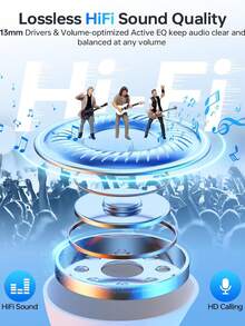 无线耳塞，蓝牙耳机，无线耳麦 - 蓝牙5.3，立体声降噪，高清音频，超长续航 - 适用于音乐、健身、旅行、通勤，兼容智能设备 - 查看 6