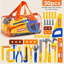 Conjunto de Ferramentas Infantis com Bolsa de Armazenamento Durável, Brinquedos de Construção para Brincar de Faz de Conta, Brinquedo Educativo STEM para Meninos & Meninas a Partir de 3 Anos, Perfeito para Aniversário & Aprendizado Pré-Escolar - Multicolorido - Visão 11