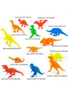 12 件/40 件/60 件套装，微型软橡胶逼真恐龙模型，约 2 英寸，装饰性派对礼品，节日礼物（颜色和款式随机搭配） - 彩色 - 查看 3