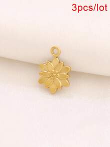 3pcs Stainless Steel Small Flower Pendant Findings 18K Gold Plated Charms For DIY Jewelry Making Supplies Accessories - Pendants - View 13