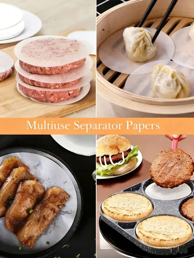 50/100pcs Plastic Wrap, Multi-Purpose Kitchen Essential, Suitable For Hamburgers, Meat Patties, Flatbreads, Reusable Plastic Wrap - Multicolor - View 4