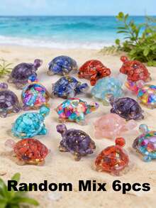 1/3/6/12pcs Multi-Color Crystal & Resin Sea Turtle Decorations - Healing Gemstone Pocket Decor, Suitable For Home Living Room Bedroom Office Aquarium Ornaments - Sea Turtles - View 20