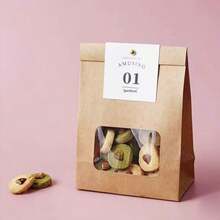 10 PCS Kraft Paper Bakery Bags Self Standing Food Bags For Pastries Cookies And Baked Goods - Màu vàng - Xem 7