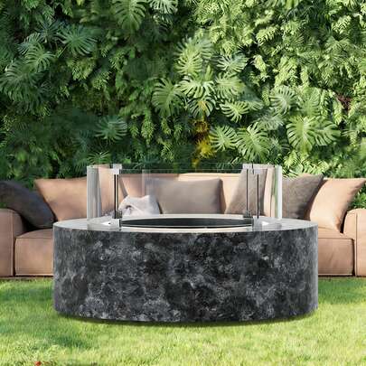 Fire Pit Wind Guard, 17 X 6.7 Inch Round Glass Flame Shield, 0.24-Inch Thick Fire Table Accessory, Clear Tempered Glass Flame Guard For Propane, Gas, Outdoor, Patio, Backyard