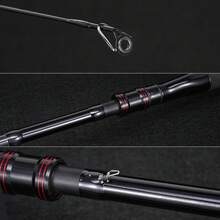 Conjunto de caña de pescar y carrete telescópico portátil de 180 cm/210 cm con carretes giratorios, accesorios para cebo y anzuelo, bolsa y estuche para aparejos de pesca en agua salada. - Negro - Ver 9