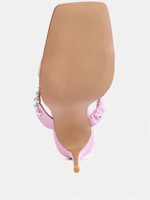 Bandy Stieletto Heel Metal Stud Sandals - Baby Pink - View 5