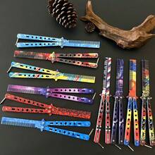 Alloy Graffiti Butterfly Comb - Folding Comb Training Simulation Game Props, Beginner Practice Comb, Hairstylist Tool Comb Model, Stainless Steel Butterfly Comb - Multicolor - View 1