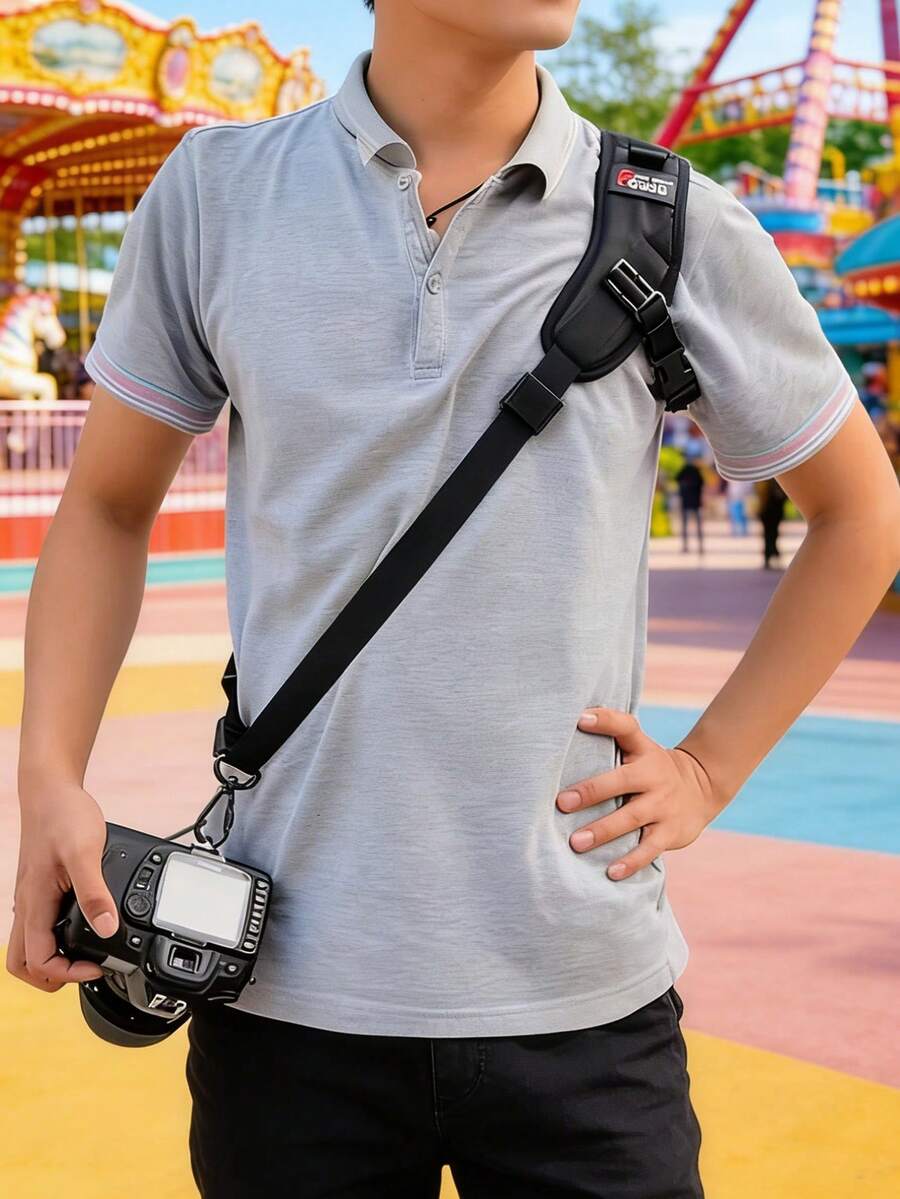 حزام كاميرا DSLR قابل للفصل ذو كتف واحد، حزام DSLR سلينج قابل للتعديل وسميك، حزام رقبة مريح ومانع للانزلاق مناسب لكاميرات DSLR والكاميرات بدون مرآة