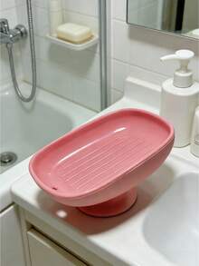 1pc Luxury Soap Dish, Suction Cup Bathroom Vanity Organizer, Shower Soap Holder - Soap Box - View 14