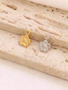 3pcs Stainless Steel Small Flower Pendant Findings 18K Gold Plated Charms For DIY Jewelry Making Supplies Accessories - Pendants - View 4