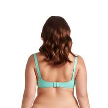 Women's Plus Size Underwired Unlined Balconette Cotton Bra - 海軍藍,淺綠色,橘色印花(3 件裝) - 查看 5
