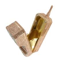 Women Funny Cellphone Shape Rhinestone Clutch Purse Cute Crystal Handbag Novelty Diamond Evening Bag For Party Prom - 紅色 - 查看 6