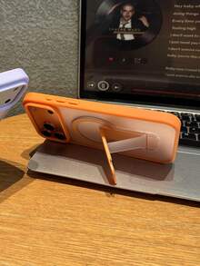 Magnetiskt osynligt telefonfodral kompatibelt med 17 Pro Max, 16 Pro Max/15/14/13/12/11, S26U/S25U/S24U/S23U/S - Matt skyddande skal som motverkar fall - Orange - Visa 4