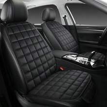 1 pieza Cojín para asiento de coche, confort de verano, estilo a cuadros de felpa corta, suave y cómodo, unicolor minimalista, sin atar, transpirable, asiento individual delantero con respaldo, almohadilla para asiento para todas las estaciones, adecuado para sedán, MPV, SUV, camión, autocaravana - almohadón - Ver 4
