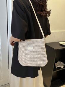 Bolso cruzado de estilo simple y casual con diseño. Nuevo modelo 2026. Elegante bolso de mujer. - Blanco - Ver 6