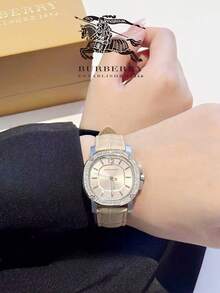 Burberry Reloj de cuarzo Britain con bisel de cristal de acero inoxidable color champán - Plateado - Ver 7