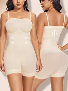 Women's Shapewear Rompers Strapless Bodysuit Shaper Jumpsuits Suitable For Outdoor Wear Body Shaper Bodysuit With Tummy Control, Butt Lifter, Chest Wrap,Plus Size, - 米色 - 查看 7