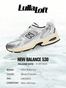 New Balance NB 530 Silver Cream– Men's Lifestyle Sneakers – Shoes For Man -Vintage-Autumn & Winter & Spring & Summer-Inspired Running Shoes, Shock-Absorbing Comfort, Gym To Streetwear Casual Wear-Back To School- Mother's Day Gifts-Father's Day Gift –MR530TA - Bạc/Kem - Xem 6