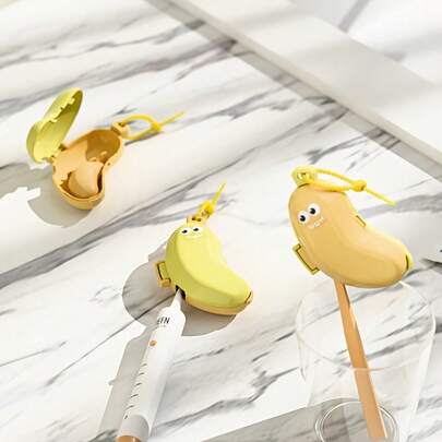 صندوقين لتخزين فرشاة الأسنان بشكل موز جميل وإبداعي - محمول للسفر والاستخدام المنزلي، لتخزين فرشاة الأسنان الكهربائية والمعجون، واقي لرأس الفرشاة، تصميم إرجونومي، باللونين الأصفر والأخضر، بدون رائحة (رعاية الفم على الطراز الكوري الياباني)، صندوق سفر لفرشاة الأسنان، شكل مثير للاهتمام، سطح ناعم