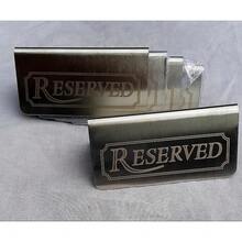 Reserved Sign Stainless Steel Table Tent Restaurant Cafes Tabletop Pub Bar Pk 25 - Multicolor - View 2
