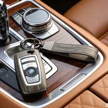 高级男士汽车真皮钥匙扣，简约优雅配饰，创意简约时尚汽车钥匙链，腰挂钥匙扣，真皮钥匙圈，汽车钥匙礼品 - A - 查看 3