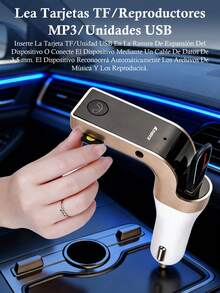 G7 kit de receptor Bluetooth manos libres para automóvil,Transmisor FM Bluetooth para automóvil, con micrófono/tarjeta TF/unidad USB/reproducción auxiliar - 2 piezas - Ver 7