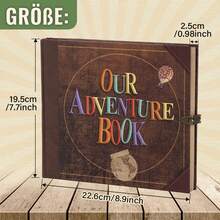 OUR ADVENTURE BOOK An Adventure Book, Retro Style Scrapbook Photo Album, Embossed Envelope, Travel Journal, Scrapbook Set For Couples, Memory Book For Anniversary, Wedding, Valentine's Day Gifts - 復古色 - 查看 3