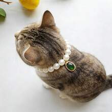 Elegant Faux Pearl Cat/Dog Necklace, Adjustable Design With Rhinestones, Fashionable & Durable Pet Collar, Versatile For Small/Medium/Large Cats & Dogs - Multicolor - View 4