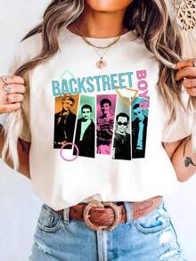 Vintage  White T-Shirt BSB Pop Rock Tee - 白色 - 查看 1