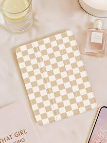 1pc Checkered Pattern Tablet Protective Case, Compatible With 10.2" 2021/2020 10th/9th/8th Gen, (A16) 11" 11th Gen 2025, Galaxy Tab A8 10.5" 2022, / Tablets, With Pencil Slot, Auto Sleep/Wake Cover - Multicolor - View 3