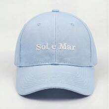 Unisex Embroidered Cap With Sun And Sea Phrases, Premium Casual Beach Party Afternoon Gift, Casual Everyday Style - 淺藍色 - 查看 2
