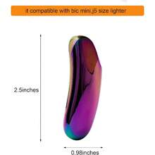 Heavy Curved Lighter Case Cover Holder Sleeve Pouches Metal Ergonomic Design For BIC Mini Size Lighter J5 - J5 - View 2