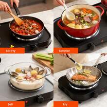 SUPERLEX 8-In-1Electric Stove, 2000W Induction Cooker Table, Portable Cooking Hot Plate, 5-Speed Temperature Control Portable Cooking Hot Plate, Heating Indicator Light, Overheating Protection. Suitable For All Cookers, Suitable For RV/Home/Camping/Apartment - UK Plug(220-240V) - View 9