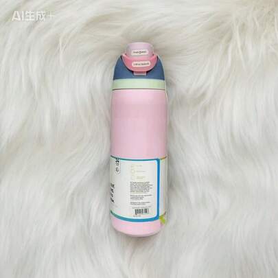 Owal-A 32盎司不锈钢保温水瓶 - 防漏运动水瓶，配备双功能吸嘴盖、翻盖吸管和宽口设计 - 保温/保冷长达24小时 - 非常适合健身、旅行和日常使用