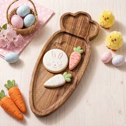 1 / 3 Pcs Acacia Wood Turnip Tray, Wooden Tray, Dessert Tray, Acacia Wood Tray, Pastry Tray, Handmade Wooden Dessert Tray, Snack Tray, Fruit Tray, Versatile , Lightweight Wooden Cutlery For Breakfast, Coffee, Tea, Snacks, Plants And Room Decoration. A Festive Serving Tray For Holiday Gifts, Suitable For Easter, Thanksgiving And Mother's Day.