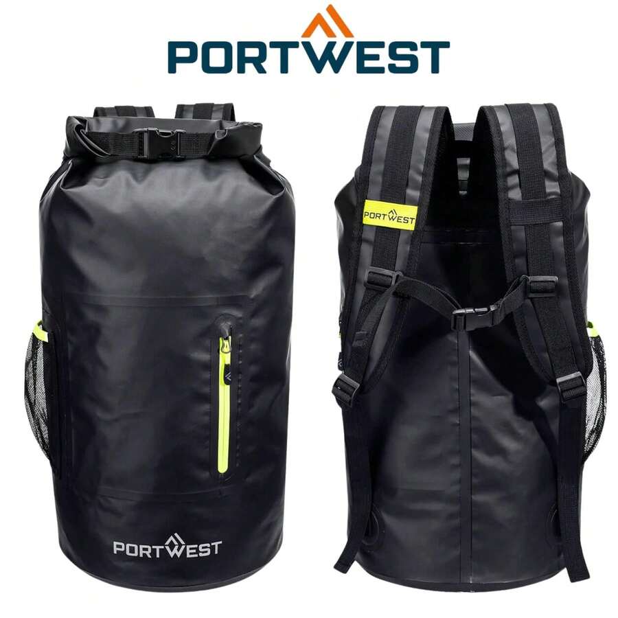 Portwest 30L Waterproof Dry Bag Rucksack Travel Camping Hiking Backpack Roll Top - Multicolor - View 1