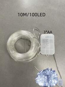 1pc LED String Lights, 8 Modes, Battery-Powered, Push Button Control, Ideal For Garden Landscape, Party, Home, Wedding, Valentine'S Day Lighting - Clear - View 12