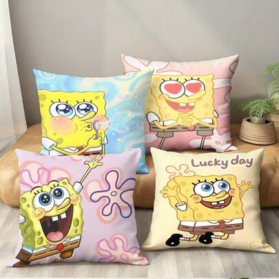 1/4件装图案方形枕套 - 现代汽车装饰，带拉链，100%涤纶材质，四季皆宜的家居装饰靠垫套 - 适用于客厅、卧室、办公室 - 送给汽车爱好者的完美礼物