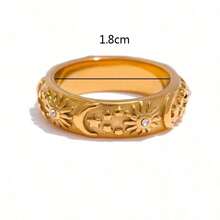 1pc Sparkling Zirconia Elegant Women's Ring - Gold - View 4