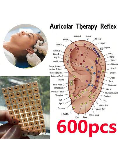 600pcsEar Massage Patch, 600/1200 Pieces Of Ear Acupoint Patch, Ear Patch, Acupoint Massage Patch, Ear Massage-Unisex, Ear Massage Patch, Ear Reflex Massage Patch
