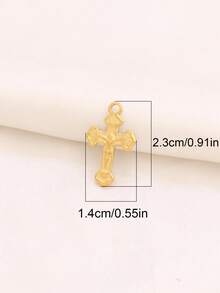 3件套不锈钢十字架吊坠配件，18K镀金，适用于DIY珠宝制作材料和配件 - 吊墜 - 查看 8