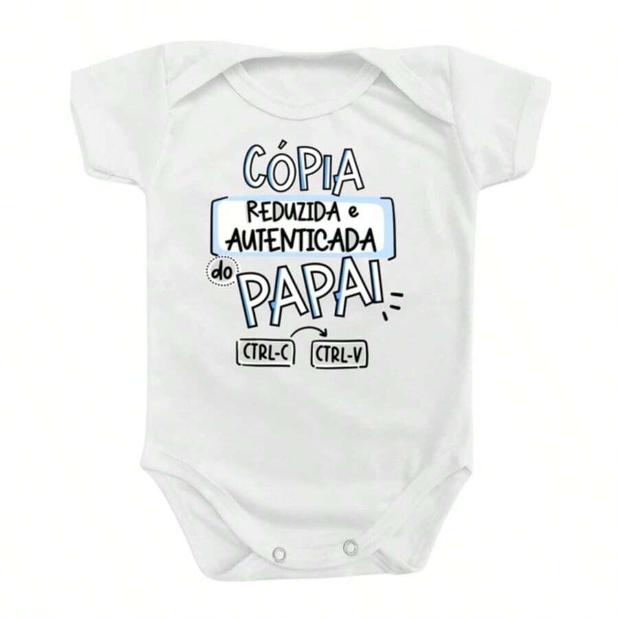 Body Manga Curta para Bebê Reduzida e Autenticada do Papai Menino