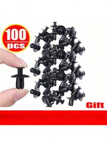 100/50/20 Pcs 8mm Black Plastic Rivets - Durable Fasteners For Car Bumper And Repair - Fit Most Automotive, Auto Parts Rivet Fasteners, Auxiliary Hooks - Screw - View 6
